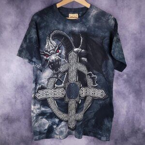 Vintage 90s deadstock The Mountain black dragon gothic emo metal fantasy shirt